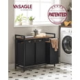 thumbnail image 5 of VASAGLE Laundry Hamper, Laundry Basket, Laundry Sorter with 3 Pull-Out and Removable Bags, Shelf, 3 x 10 Gallons (38L), Rustic Brown and Black, 5 of 8