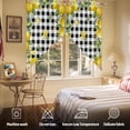 thumbnail image 5 of Summer Swag&nbsp;Curtains Lemon Flower Leaf Fruit Buffalo Plaid Kitchen Swag Valance Rod Pocket Curtain Valances Scalloped Window Treatment/Drapes for Living Room Bedroom, Each 28"W x 36"L, 5 of 8