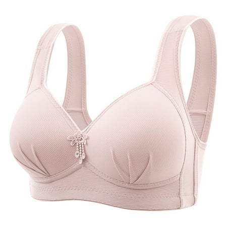 BYHONG Women s Comfortable and Sexy Transparent Shoulder Strap Cordless Backless Spongeless with Convertible Shoulder Straps Bras for Women Soft Everyday Bra Rose Gold 44