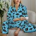 thumbnail image 6 of Pofeuu Graduation Hats2 Print Womens Pajamas Set Long Sleeve Sleepwear Button Down Nightwear Soft Pj Lounge Sets Button Down Pajamas Women-, 6 of 7