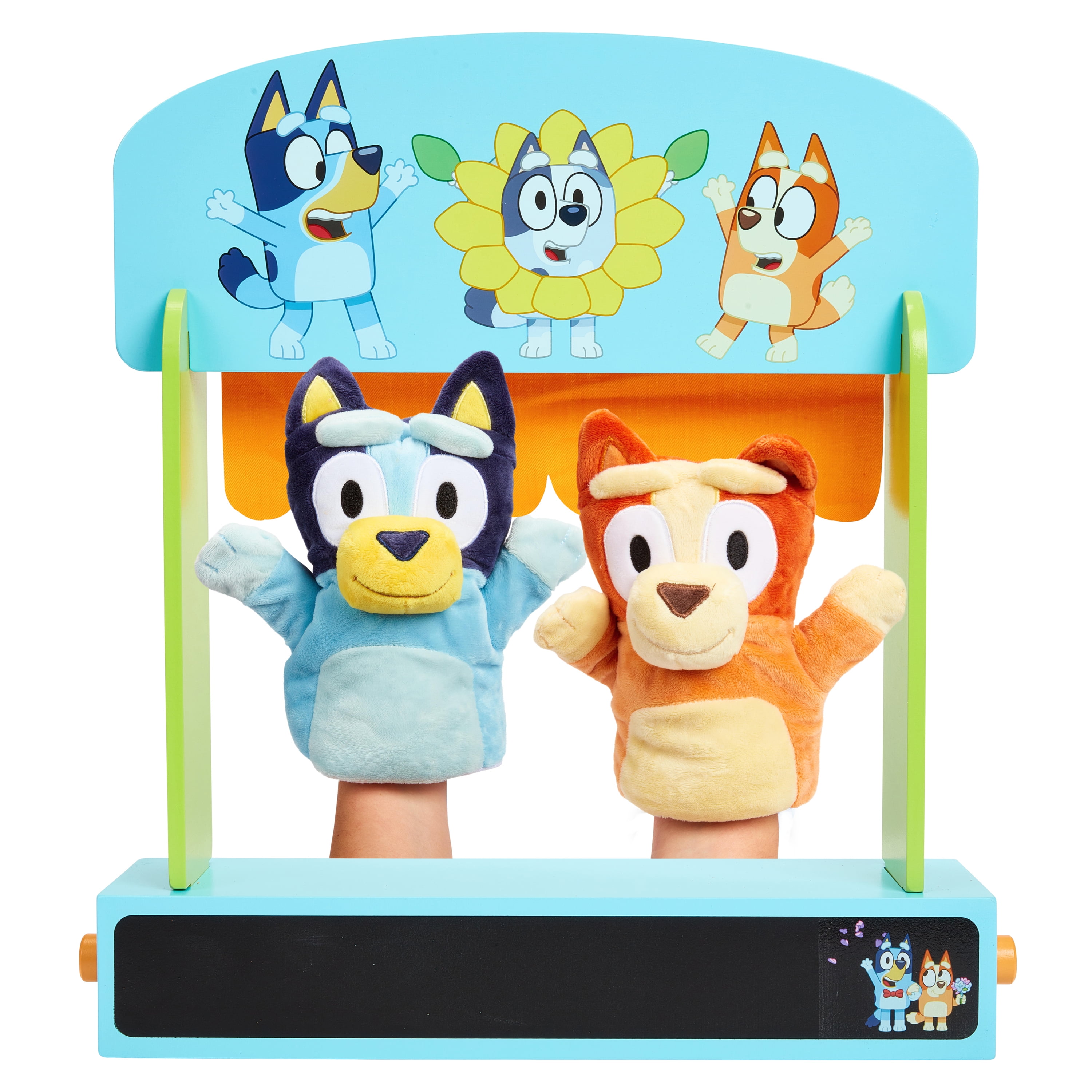 Bluey, Puppet Theater, Colorful Wooden Play Set with Theater and Puppets, Ages 3+, Toddler Toys