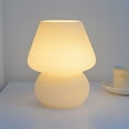thumbnail image 3 of Daruoand USB Mushroom Table Light Dimmable Mushroom Bedside Lamp Vintage Style Striped Night Light w/Warm Light Desk Lamp for Kids Room Bedroom Living Room, 3 of 6