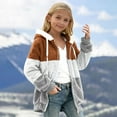 thumbnail image 2 of Teen Girls Jacket Color Block Zipper Long Sleeve Lightweight Warm Outerwear Cute Hooded Boys 11-12 Years Fall Clothes, 2 of 6