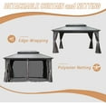 thumbnail image 3 of Domi 12' X 16' Hardtop Gazebo, Aluminum Metal Gazebo with Galvanized Steel Double Roof Canopy, Netting, Permanent Gazebo Pavilion for Patio, Backyard, Deck, Lawn, 3 of 7