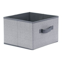 Unique Bargains Storage Cube Bin with Handles 1 Pack Collapsible Storage Basket Grey S