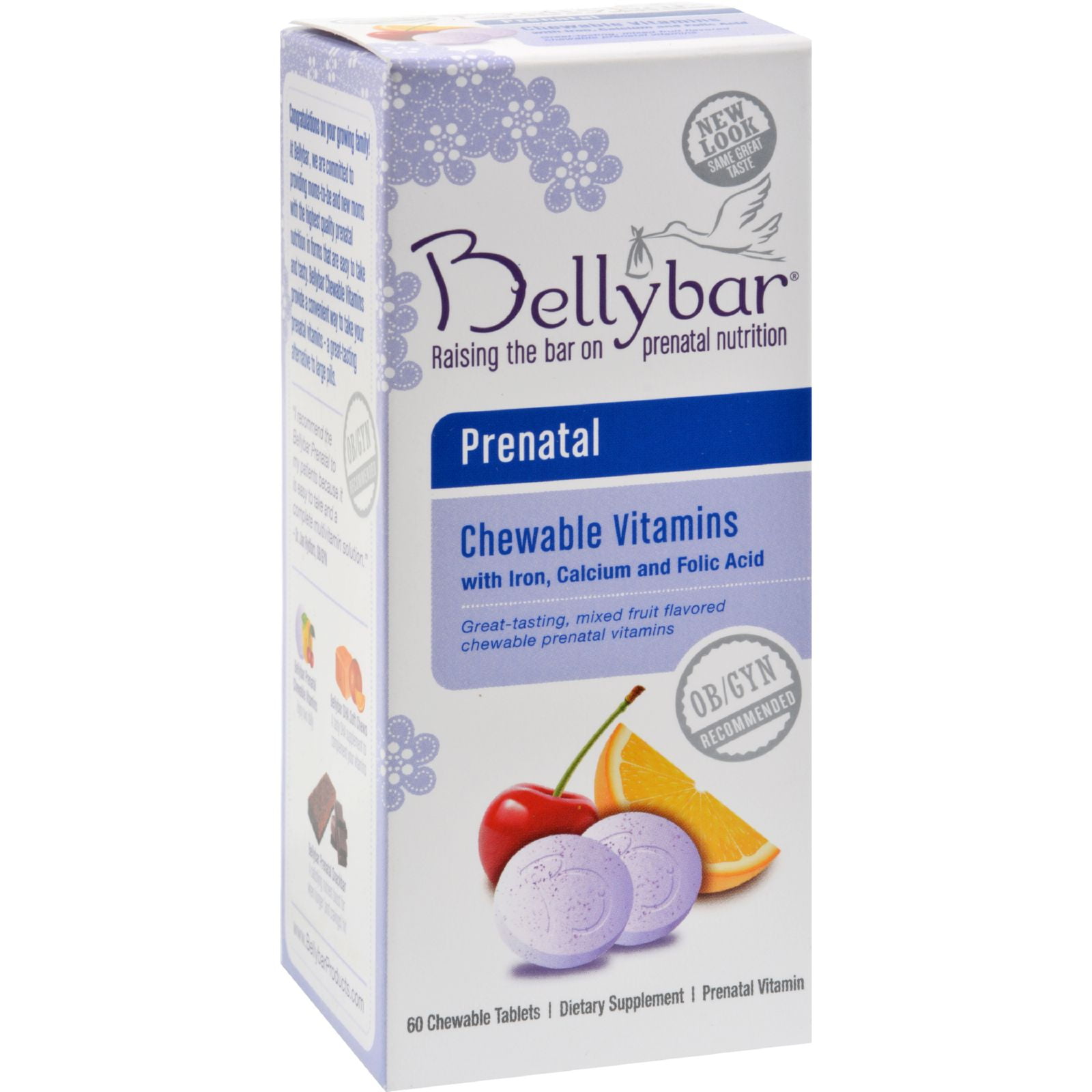 Bellybar Prenatal Chewable Vitamin Mixed Fruit 60 Chewable Tablets