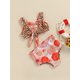 thumbnail image 4 of Traje de baño para niña pequeña, tankini sin mangas con estampado de leopardo y flores, top corto y pantalones cortos, traje de baño de verano de 2 piezas, 4 of 6