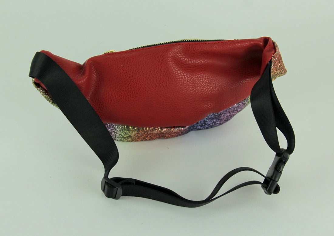 Blue Heaven Glitter Party Round Pocket Fanny Pack - Multicolored - Size Medium