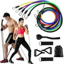 Resistance Bands Set, 30–50 lb, 11-Piece, Includes Bag and Instructions