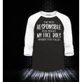 thumbnail image 2 of Shop4Ever Men's I'm Not Responsible for What My Face Does When You Talk Raglan Baseball Shirt XX-Large Black/White, 2 of 4