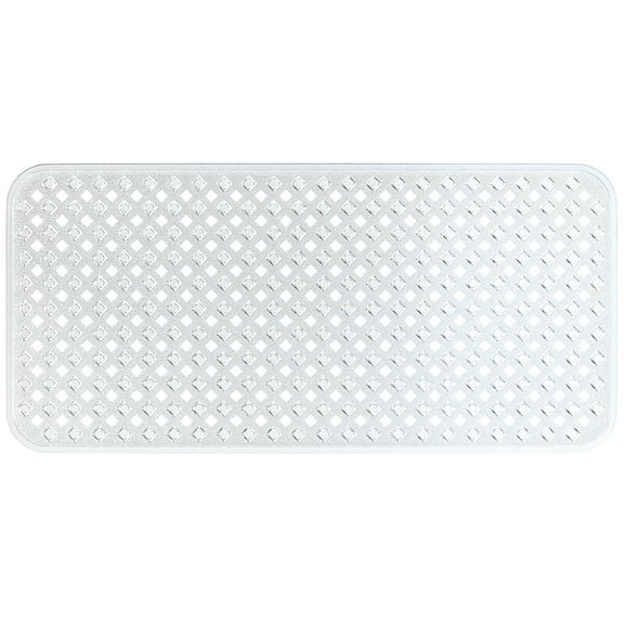 LammaLoe Bathtub Shower Mat, Long 35"x16" Non-Slip Bath Mat for Tub with Suction Cups and Drainage Holes, Clear