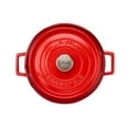 thumbnail image 2 of LAVA 3.7 Quart Enameled Cast Iron Braiser: Multipurpose Stylish Round Dutch Oven Pot with Enameled Black Interior and Trendy Lid (Red), 2 of 10