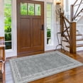 thumbnail image 3 of RUG ROBOT Modern Bordered Machine Washable Rug, Ultra-Thin 3x5 Rugs for Entryway Bedroom, Non-Slip Stain Resistant Small Carpet for Laundry Entrance (3'x5',Grey), 3 of 6