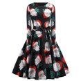 thumbnail image 1 of asdoklhq Skirt for Women Plus Size,Christmas O-Neck High Waist Long Sleeve Black Ribbon Large Skirt Gown Retro Dress, 1 of 4