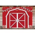 thumbnail image 4 of Red Barn Door Pretty Backdrop Wooden Barn Door Farmhouse Photography Rustic Farm Backdrop Country Scene Farm Party Decoration Photo Props for Party, 4 of 5