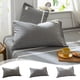 thumbnail image 1 of Tela lavada suave y transpirable con funda de almohada con rayas | 19x29 en neutros Gris Azul | Funda decorativa duradera y cómoda para el sofá del dormitorio, 1 of 6