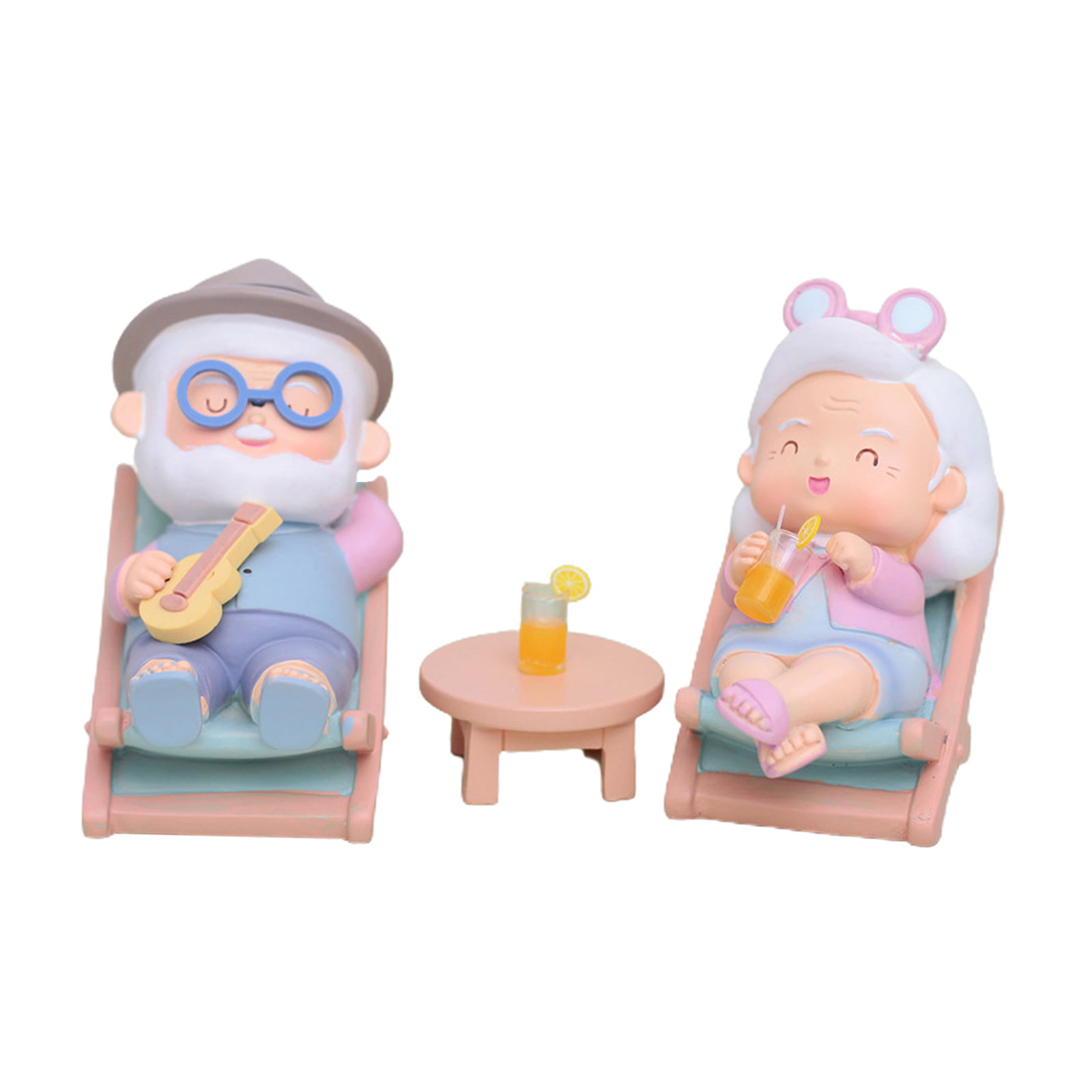 Miniature Dollhouse FAIRY GARDEN Figurine ~ Snack Time For Squirrels w Grandma 
