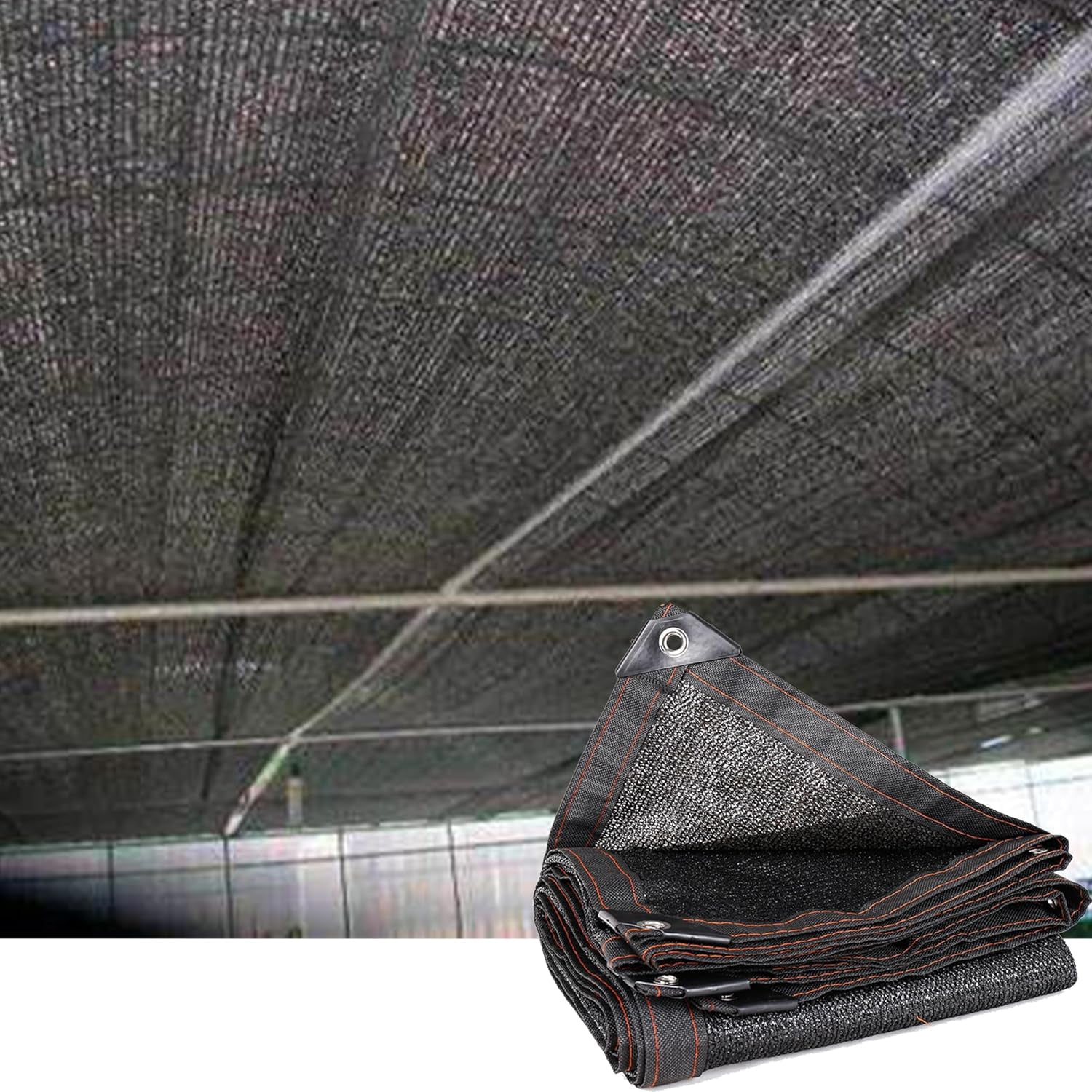 Shade Cloth, 9.84ft x 32.80ft Durable & Breathable Sun Shade, Outdoor Shades for Patio, Backyard, Greenhouse, Barn, Kennel, with Grommets and Lock-Stitch Design, Mesh Tarp