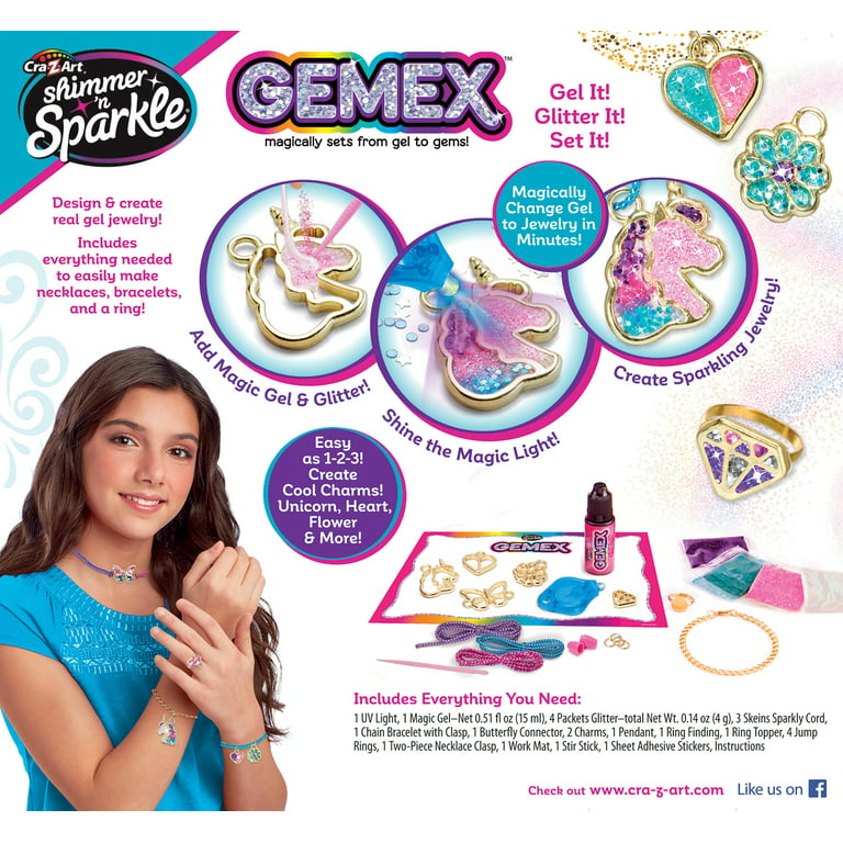 Cra-Z-Art Shimmer N Sparkle Gemex Crystal Jewelry, 24 Piece Kit for Ages 8  and up
