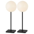 thumbnail image 4 of JONATHAN Y Allie 17.5" Modern Minimalist Indoor/Outdoor Metal Globe Rechargeable/Cordless Dimmable Integrated LED Table Lamp with Touch Sensor, Black (Set of 2), JYL7167B-SET2, 4 of 7