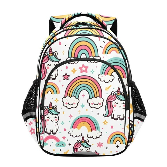 ALAZA Cute Rainbow and Unicorns School Backpack Elementary Bag Bookbag Travel Rucksack