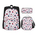 thumbnail image 1 of Vsdgher Happy Columbus Day Print Large Capacity Backpack Lunch Bag Pencil Case Combination 3 Piece Set for Student, 1 of 7