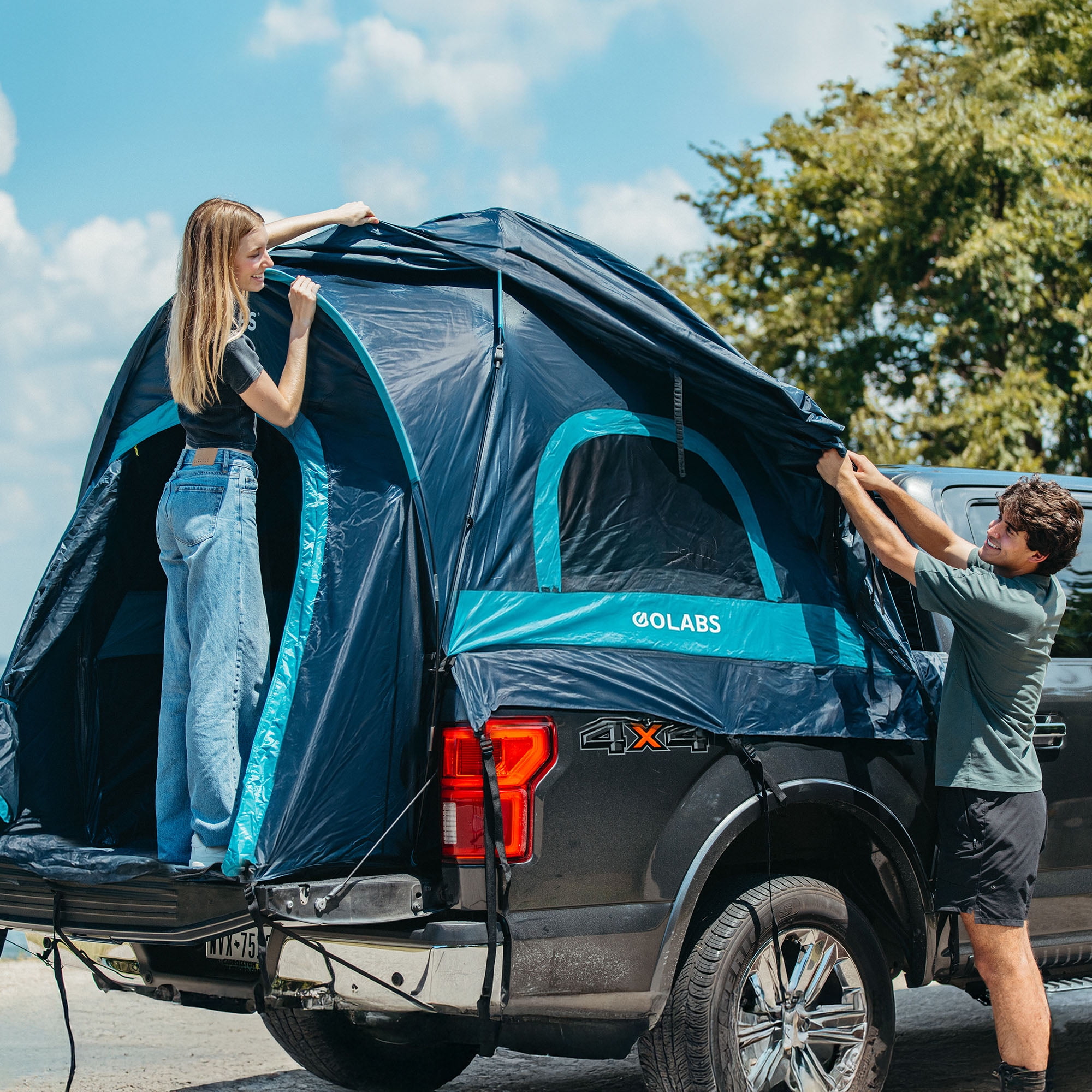 GOLABS 2-Person Truck Bed Tent for 5-6 ft Trucks, Waterproof Quick Setup Camping Tent for Outdoor, Blue