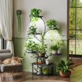 thumbnail image 4 of Soporte para plantas PRAISUN de 130 cm con luces de cultivo de 8 niveles, negro, 4 of 9