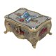 thumbnail image 4 of Caja de joyería vintage con cerradura grabado rosas rojas espejo interno terciopelo suave caja del tesoro para mujeres niñas, 4 of 8