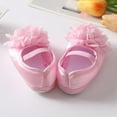 thumbnail image 6 of 2pcs/Set Newborn Baby Girl Princess Mary Jane Shoes Toddler Infant Wedding Dress Flat Shoes with Free Headband, 6 of 7
