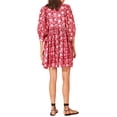 thumbnail image 2 of Kmbangi Femmes Robes d'Été 2023 Demi-Manches Laçage Imprimé Floral Plissé en Vrac Robe de Plage Décontractée S-XL, 2 of 9