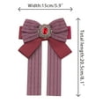 thumbnail image 2 of INSPIRE CHIC Bow Ties Striped Pre-Tied Ribbon Brooch Pin for Women Fashion Red, 2 of 4
