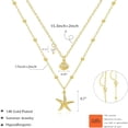 thumbnail image 6 of DESIGNICE Shell Necklace for Women,14K Gold Plated Layered Starfish Conch Seashell Pearl Pendant Charm Necklace Stack Waterproof Dainty Beach Jewelry for Summer Vacation, 6 of 7