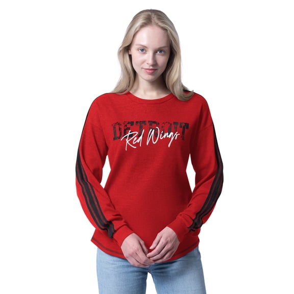 Women's G-III 4Her by Carl Banks  Red Detroit Red Wings Advantage Thermal Long-Sleeve Tri-Blend T-Shirt