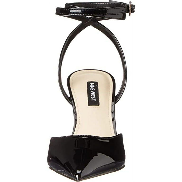 Nine West Harlowe Ankle Strap Pumps, Black Patent Leather, Trendy