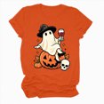 thumbnail image 7 of NOLDARES Halloween Shirts for Women Pumpkin Cat Graphic Tees Fall Crewneck Short Sleeve Costumes Autumn Party Graphic T-Shirt(Orange,S), 7 of 7