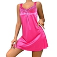thumbnail image 4 of Endives Satin Nightgown for Women Summer Sleepdress Spaghetti Strap Sleep Dress Chemise Nighty Midi Nightshirt Summer Pajama Dress Nightie Bridal for Women Hot Pink L, 4 of 4