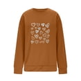 thumbnail image 5 of Mceream Valentines Chandails en Molleton pour Femmes Mode Imprimé Cœur Graphique Manches Longues Chemises Surdimensionnées Col Rond Chandail Tops Grande Taille Marron TG, 5 of 5