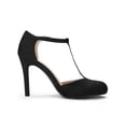 thumbnail image 3 of BLISSFUL STEP Chaussures pour Femmes Bout Rond Talon Aiguille Sandales à Bride en T Noir 7, 3 of 8