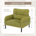 thumbnail image 6 of CQSXDA Monochrome Wide Seat Chair In Corduroy Fabric Perfect For Living Rooms And Bedrooms Single Person Size,Olive Green, 6 of 10