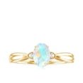 thumbnail image 5 of Oval Ethiopian Opal Solitaire Ring with Diamond for Women - 0.9 Ct - AAA Grade, 10K Yellow Gold, US 7.50, 5 of 10