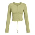 thumbnail image 3 of ZHOGXU Athletic Yoga Top For Women Long Sleeve O Neck Slim Fit Shirt Outdoor Activities, 3 of 3