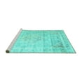 thumbnail image 2 of Ahgly Company Machine Washable Indoor Round Persian Turquoise Blue Traditional Area Rugs, 8' Round, 2 of 4