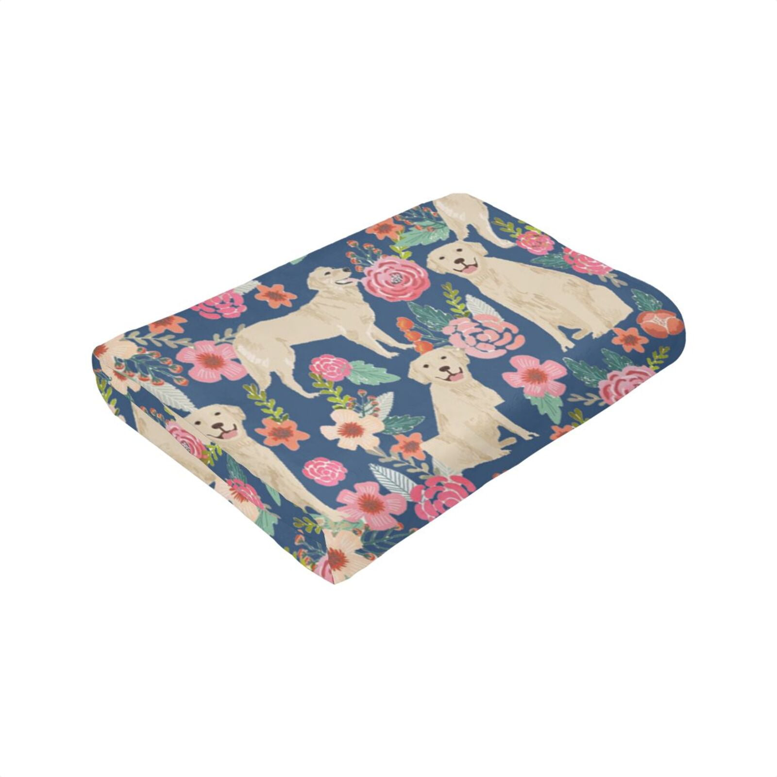 Wijzvio Boxer Dogs Rose Flower Floral Throw Blanket Soft Fuzzy Fleece Blanket For Couch Bed Living Room Decoration 60"X50"