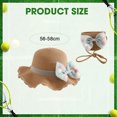 thumbnail image 2 of Sombrero de paja de encaje con lazo para mujer, conjunto de bolso de paja y sombrero para el sol, circunferencia del sombrero de 56-58cm, 2 of 5