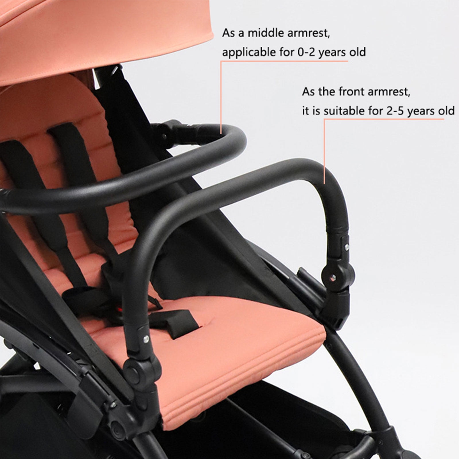 Handle Bumper for 0-5T Pushchair Armrest Handle Legrest for Mostly Brand Infant Pram Strollers