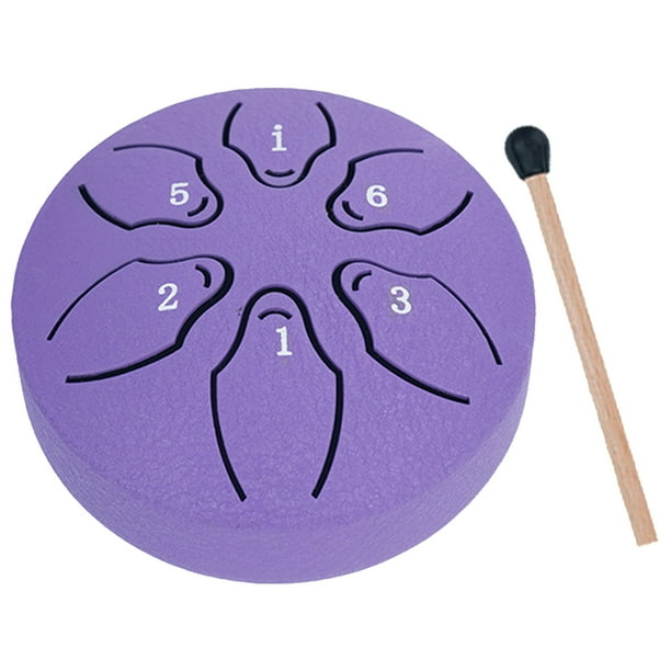 Instrumentos Musicales Percusión Hand Pan Drum Mini Handpan 3 Pulgadas 6 Notas para Yoga Meditación Regalo