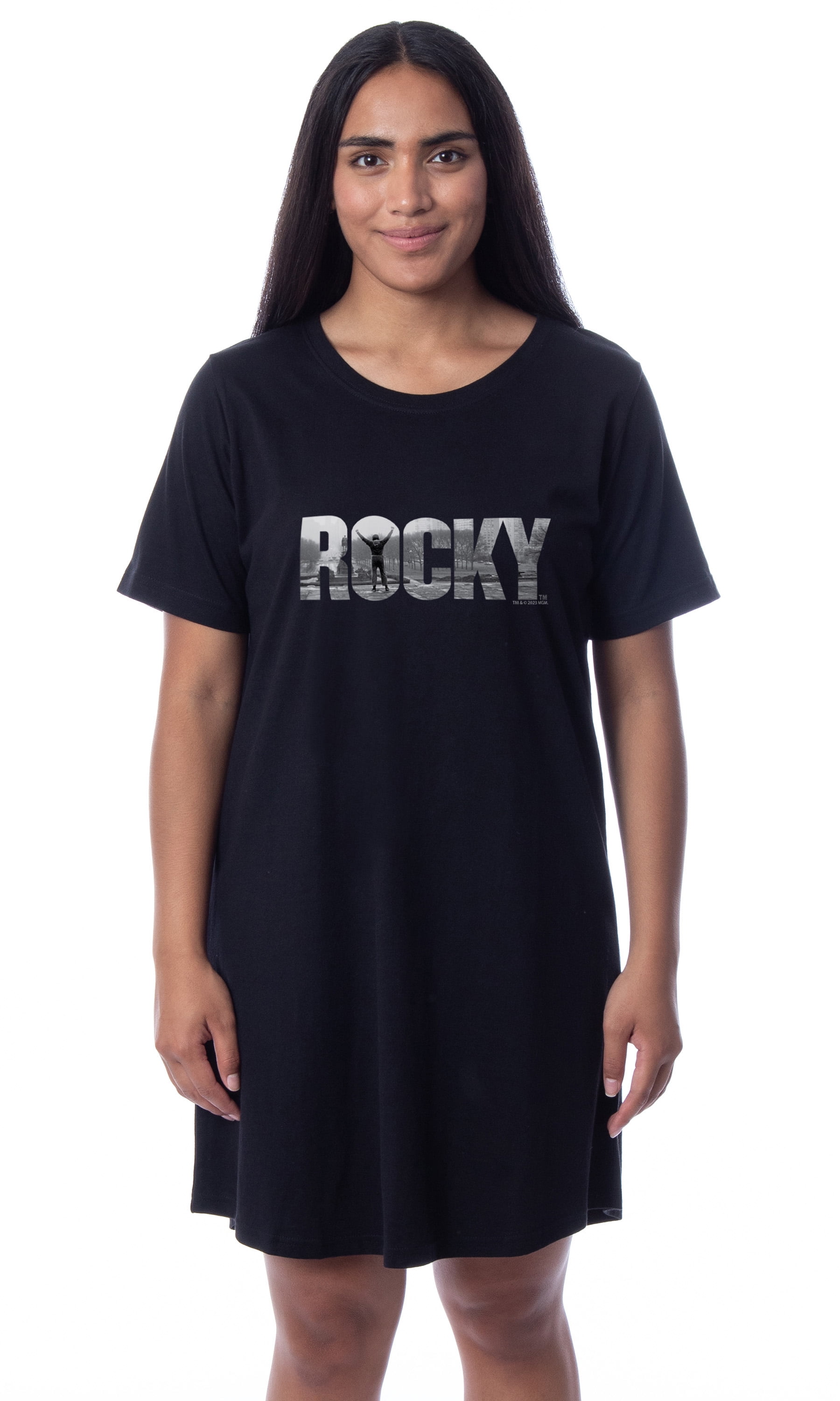 Rocky Womens' Balboa Movie Film Title Logo Nightgown Sleep Pajama Shirt ...