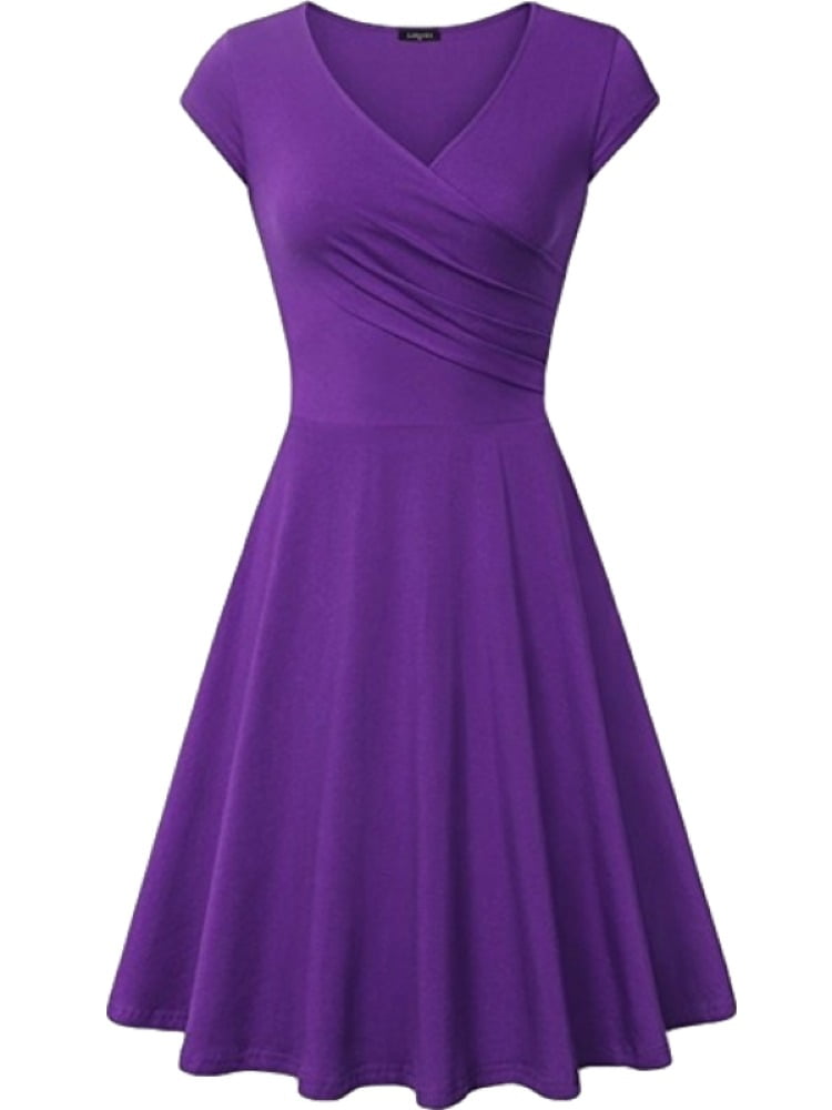 Solid color fit and flare dress Clearance