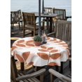 thumbnail image 2 of Outdoor Tablecloth with Umbrella Hole for Patio/Picnic/Party/Camping, Terracotta Orange Leaves Waterproof Table Cloth Round Cover Washable, Summer Farmhouse Botanical Branch (Dia 60"), 2 of 9